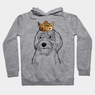 Sheepadoodle Dog King Queen Wearing Crown Hoodie